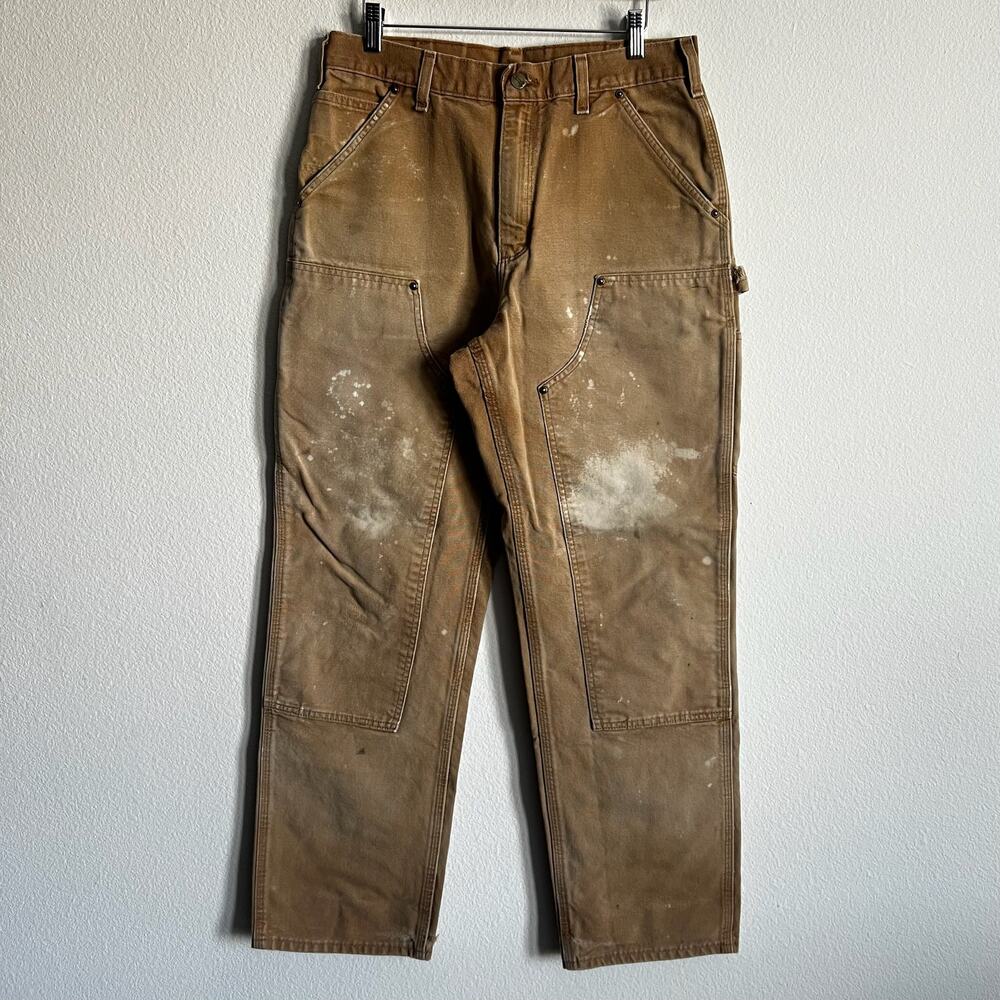 Carhartt B136 BRN brown double knee work wear carpenter pants